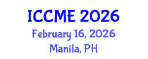 International Conference on Construction Management and Economics (ICCME) February 16, 2026 - Manila, Philippines International Conference on Construction Management and Economics (ICCME) February 16, 2026 - Manila, Philippines