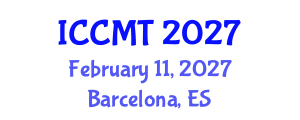 International Conference on Construction Management and Technology (ICCMT) February 11, 2027 - Barcelona, Spain International Conference on Construction Management and Technology (ICCMT) February 11, 2027 - Barcelona, Spain