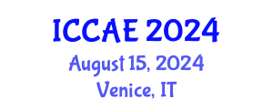 International Conference on Control and Automation Engineering (ICCAE) August 15, 2024 - Venice, Italy