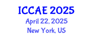International Conference on Control and Automation Engineering (ICCAE) April 22, 2025 - New York, United States