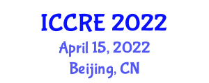 International Conference on Control and Robotics Engineering (ICCRE) April 15, 2022 - Beijing, China