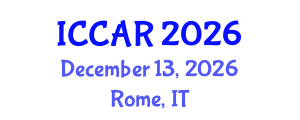 International Conference on Control, Automation and Robotics (ICCAR) December 13, 2026 - Rome, Italy International Conference on Control, Automation and Robotics (ICCAR) December 13, 2026 - Rome, Italy