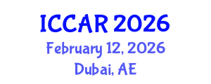 International Conference on Control, Automation and Robotics (ICCAR) February 12, 2026 - Dubai, United Arab Emirates International Conference on Control, Automation and Robotics (ICCAR) February 12, 2026 - Dubai, United Arab Emirates