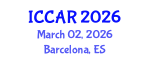 International Conference on Control, Automation and Robotics (ICCAR) March 02, 2026 - Barcelona, Spain International Conference on Control, Automation and Robotics (ICCAR) March 02, 2026 - Barcelona, Spain