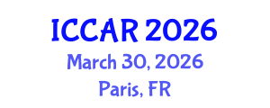 International Conference on Control, Automation and Robotics (ICCAR) March 30, 2026 - Paris, France International Conference on Control, Automation and Robotics (ICCAR) March 30, 2026 - Paris, France
