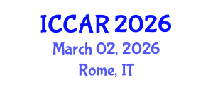 International Conference on Control, Automation and Robotics (ICCAR) March 02, 2026 - Rome, Italy International Conference on Control, Automation and Robotics (ICCAR) March 02, 2026 - Rome, Italy