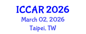 International Conference on Control, Automation and Robotics (ICCAR) March 02, 2026 - Taipei, Taiwan International Conference on Control, Automation and Robotics (ICCAR) March 02, 2026 - Taipei, Taiwan