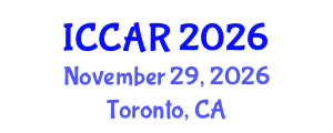 International Conference on Control, Automation and Robotics (ICCAR) November 29, 2026 - Toronto, Canada International Conference on Control, Automation and Robotics (ICCAR) November 29, 2026 - Toronto, Canada