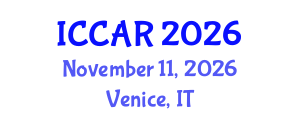 International Conference on Control, Automation and Robotics (ICCAR) November 11, 2026 - Venice, Italy International Conference on Control, Automation and Robotics (ICCAR) November 11, 2026 - Venice, Italy