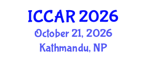 International Conference on Control, Automation and Robotics (ICCAR) October 21, 2026 - Kathmandu, Nepal International Conference on Control, Automation and Robotics (ICCAR) October 21, 2026 - Kathmandu, Nepal
