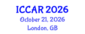 International Conference on Control, Automation and Robotics (ICCAR) October 21, 2026 - London, United Kingdom International Conference on Control, Automation and Robotics (ICCAR) October 21, 2026 - London, United Kingdom