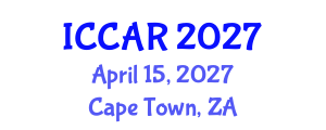 International Conference on Control, Automation and Robotics (ICCAR) April 15, 2027 - Cape Town, South Africa International Conference on Control, Automation and Robotics (ICCAR) April 15, 2027 - Cape Town, South Africa