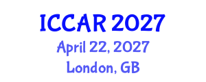 International Conference on Control, Automation and Robotics (ICCAR) April 22, 2027 - London, United Kingdom International Conference on Control, Automation and Robotics (ICCAR) April 22, 2027 - London, United Kingdom