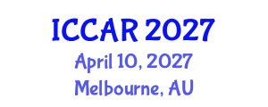 International Conference on Control, Automation and Robotics (ICCAR) April 10, 2027 - Melbourne, Australia International Conference on Control, Automation and Robotics (ICCAR) April 10, 2027 - Melbourne, Australia