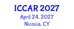 International Conference on Control, Automation and Robotics (ICCAR) April 24, 2027 - Nicosia, Cyprus International Conference on Control, Automation and Robotics (ICCAR) April 24, 2027 - Nicosia, Cyprus