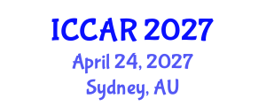 International Conference on Control, Automation and Robotics (ICCAR) April 24, 2027 - Sydney, Australia International Conference on Control, Automation and Robotics (ICCAR) April 24, 2027 - Sydney, Australia