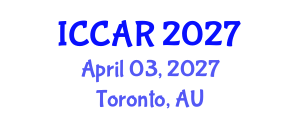 International Conference on Control, Automation and Robotics (ICCAR) April 03, 2027 - Toronto, Australia