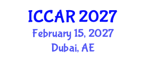 International Conference on Control, Automation and Robotics (ICCAR) February 15, 2027 - Dubai, United Arab Emirates International Conference on Control, Automation and Robotics (ICCAR) February 15, 2027 - Dubai, United Arab Emirates