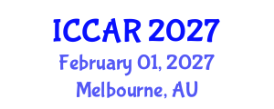 International Conference on Control, Automation and Robotics (ICCAR) February 01, 2027 - Melbourne, Australia International Conference on Control, Automation and Robotics (ICCAR) February 01, 2027 - Melbourne, Australia