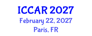 International Conference on Control, Automation and Robotics (ICCAR) February 22, 2027 - Paris, France International Conference on Control, Automation and Robotics (ICCAR) February 22, 2027 - Paris, France