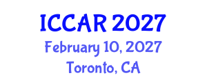 International Conference on Control, Automation and Robotics (ICCAR) February 10, 2027 - Toronto, Canada International Conference on Control, Automation and Robotics (ICCAR) February 10, 2027 - Toronto, Canada