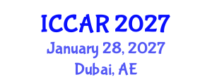 International Conference on Control, Automation and Robotics (ICCAR) January 28, 2027 - Dubai, United Arab Emirates International Conference on Control, Automation and Robotics (ICCAR) January 28, 2027 - Dubai, United Arab Emirates