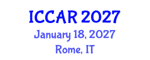 International Conference on Control, Automation and Robotics (ICCAR) January 18, 2027 - Rome, Italy International Conference on Control, Automation and Robotics (ICCAR) January 18, 2027 - Rome, Italy
