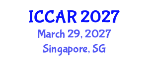 International Conference on Control, Automation and Robotics (ICCAR) March 29, 2027 - Singapore, Singapore International Conference on Control, Automation and Robotics (ICCAR) March 29, 2027 - Singapore, Singapore