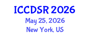 International Conference on Control, Dynamic Systems, and Robotics (ICCDSR) May 25, 2026 - New York, United States International Conference on Control, Dynamic Systems, and Robotics (ICCDSR) May 25, 2026 - New York, United States