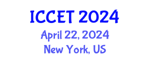 International Conference on Control Engineering and Technology (ICCET) April 22, 2024 - New York, United States