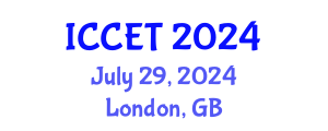 International Conference on Control Engineering and Technology (ICCET) July 29, 2024 - London, United Kingdom