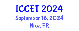 International Conference on Control Engineering and Technology (ICCET) September 16, 2024 - Nice, France