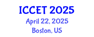 International Conference on Control Engineering and Technology (ICCET) April 22, 2025 - Boston, United States