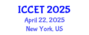 International Conference on Control Engineering and Technology (ICCET) April 22, 2025 - New York, United States