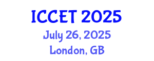 International Conference on Control Engineering and Technology (ICCET) July 26, 2025 - London, United Kingdom
