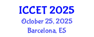 International Conference on Control Engineering and Technology (ICCET) October 25, 2025 - Barcelona, Spain