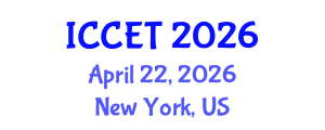 International Conference on Control Engineering and Technology (ICCET) April 22, 2026 - New York, United States