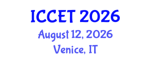 International Conference on Control Engineering and Technology (ICCET) August 12, 2026 - Venice, Italy