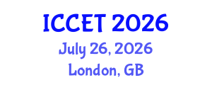 International Conference on Control Engineering and Technology (ICCET) July 26, 2026 - London, United Kingdom