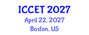 International Conference on Control Engineering and Technology (ICCET) April 22, 2027 - Boston, United States International Conference on Control Engineering and Technology (ICCET) April 22, 2027 - Boston, United States