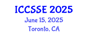 International Conference on Control Science and Systems Engineering (ICCSSE) June 15, 2025 - Toronto, Canada
