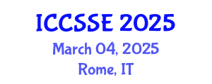 International Conference on Control Science and Systems Engineering (ICCSSE) March 04, 2025 - Rome, Italy
