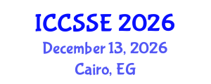International Conference on Control Science and Systems Engineering (ICCSSE) December 13, 2026 - Cairo, Egypt International Conference on Control Science and Systems Engineering (ICCSSE) December 13, 2026 - Cairo, Egypt