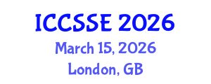 International Conference on Control Science and Systems Engineering (ICCSSE) March 15, 2026 - London, United Kingdom