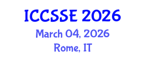 International Conference on Control Science and Systems Engineering (ICCSSE) March 04, 2026 - Rome, Italy