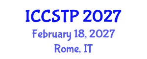 International Conference on Control Systems Theory and Practice (ICCSTP) February 18, 2027 - Rome, Italy
