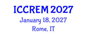 International Conference on Coral Reef Evaluation and Monitoring (ICCREM) January 18, 2027 - Rome, Italy International Conference on Coral Reef Evaluation and Monitoring (ICCREM) January 18, 2027 - Rome, Italy
