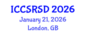 International Conference on Corporate Social Responsibility and Sustainable Development (ICCSRSD) January 21, 2026 - London, United Kingdom