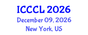 International Conference on Corpus and Cognitive Linguistics (ICCCL) December 09, 2026 - New York, United States International Conference on Corpus and Cognitive Linguistics (ICCCL) December 09, 2026 - New York, United States