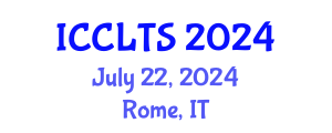 International Conference on Corpus Linguistics and Translation Studies (ICCLTS) July 22, 2024 - Rome, Italy